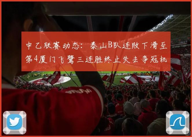 中乙联赛动态：泰山B队连败下滑至第4厦门飞鹭三连胜终止失去争冠机会